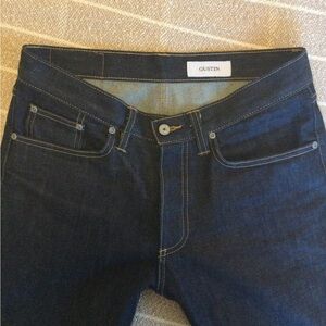 Gustin Cone Mills Selvedge Slim Straight Raw Denim, 32, Made in USA.